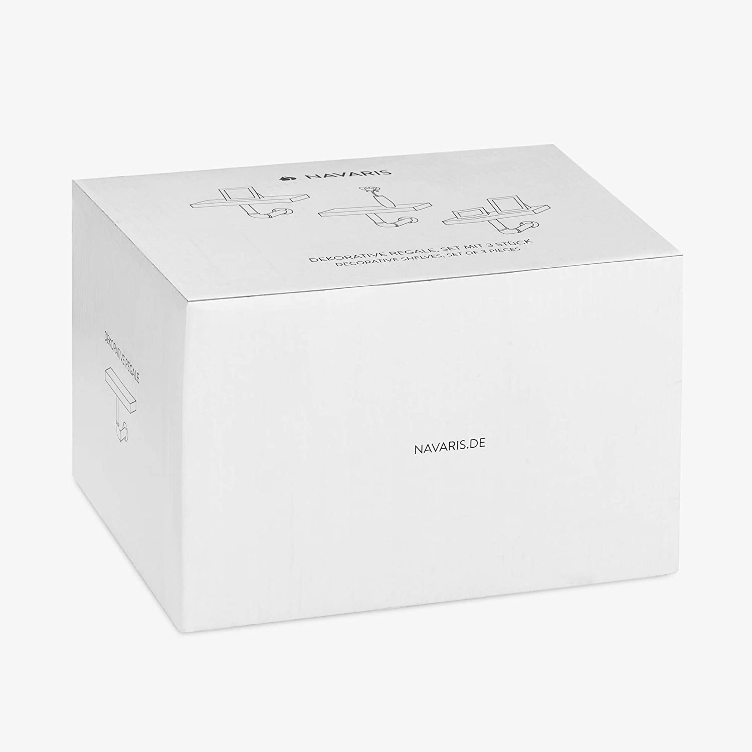 Navaris Σετ 3 Ράφια με Βάση - White - 50683.1.02