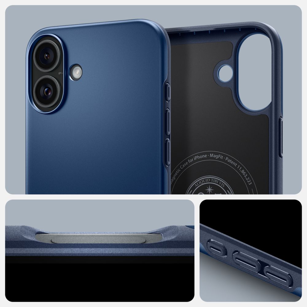 Spigen iPhone 16 Thin Fit Mag Θήκη με MagSafe - Navy Blue