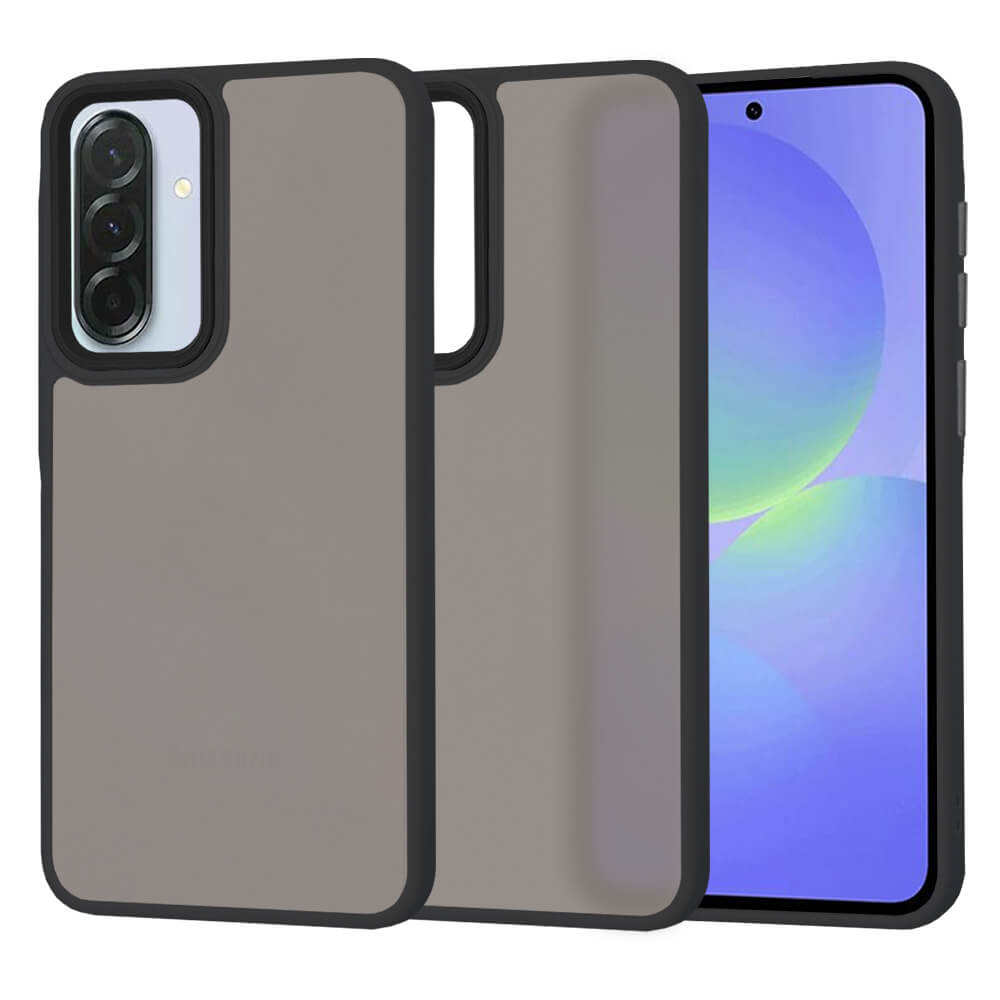 Techsuit Samsung Galaxy A36 5G - HaloFrost Series - Σκληρή Θήκη με Πλαίσιο Σιλικόνης - Smoke Black