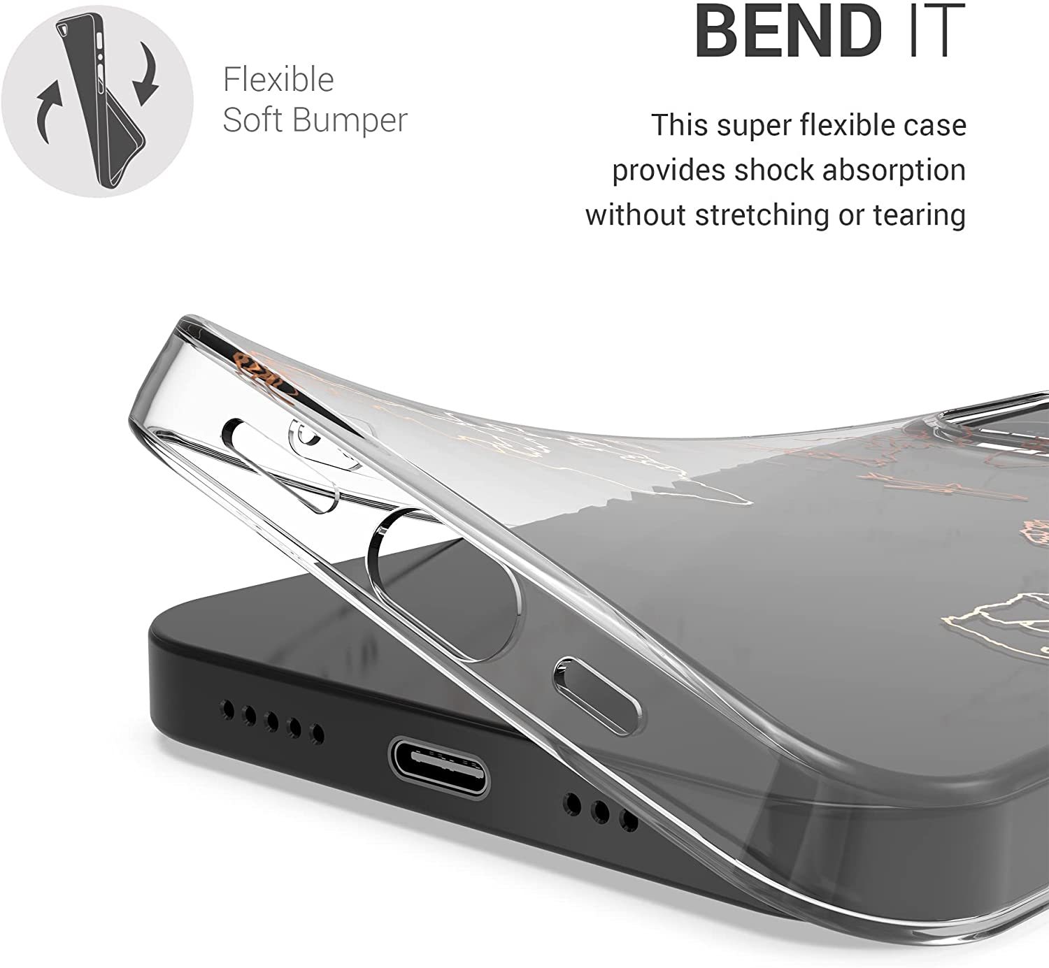 KW iPhone 13 Pro Θήκη Σιλικόνης TPU Design Travel Aeroplane - Διάφανη / Rose Gold - 57144.02