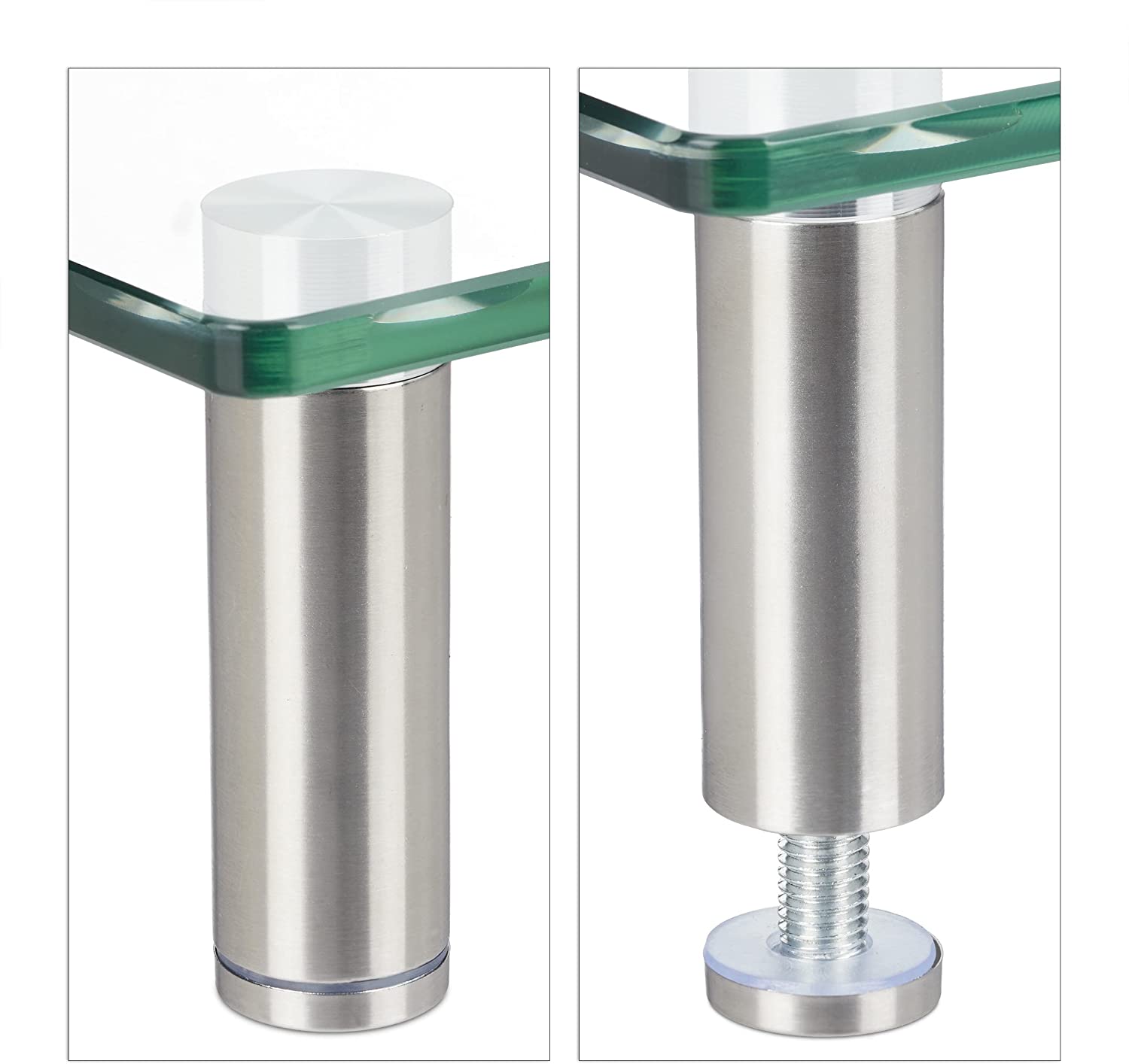 Relaxdays Γυάλινη Βάση Στήριξης Οθόνης Τηλεόρασης / Laptop με Ρυθμιζόμενο Ύψος - Clear - 4052025921330