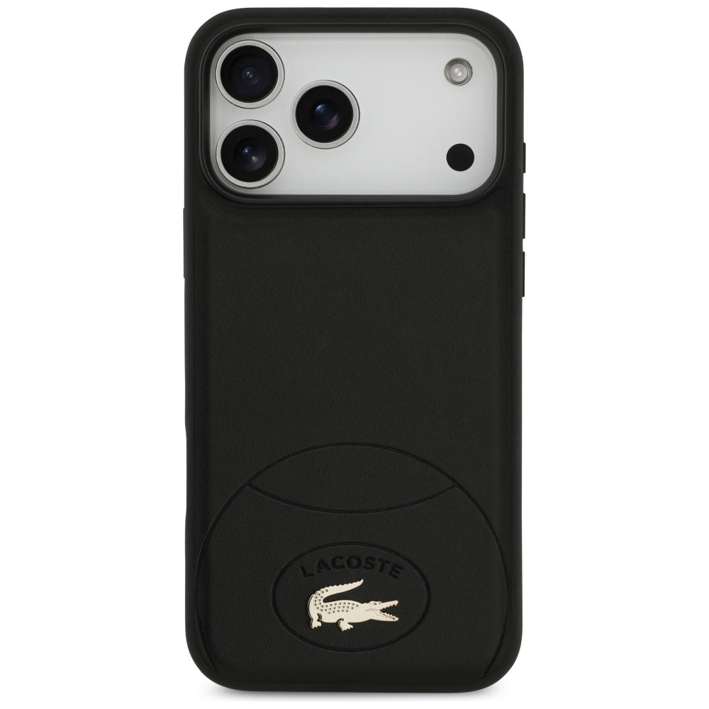 Lacoste iPhone 17 Pro Max - Bliss MagSafe - Σκληρή Θήκη με Πλαίσιο Σιλικόνης και Επένδυση Οικολογικού Δέρματος - Black