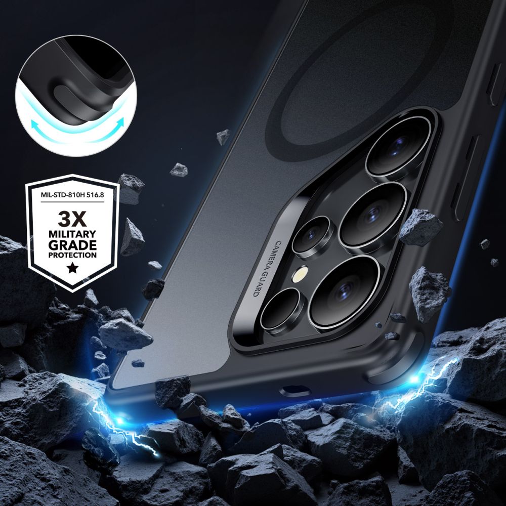 ESR Samsung Galaxy S25 Ultra Classic Hybrid Halolock Σκληρή Θήκη με Πλαίσιο Σιλικόνης και MagSafe - Frosted Black