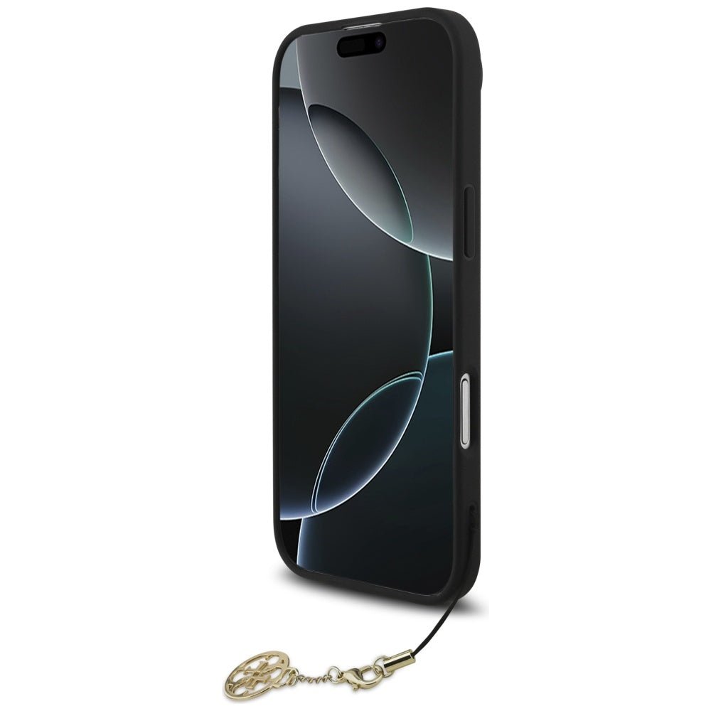 Guess iPhone Air - 4G Charms Collection MagSafe - Θήκη με Επένδυση Συνθετικού Δέρματος - Black - GUHMP17MGF4GCK