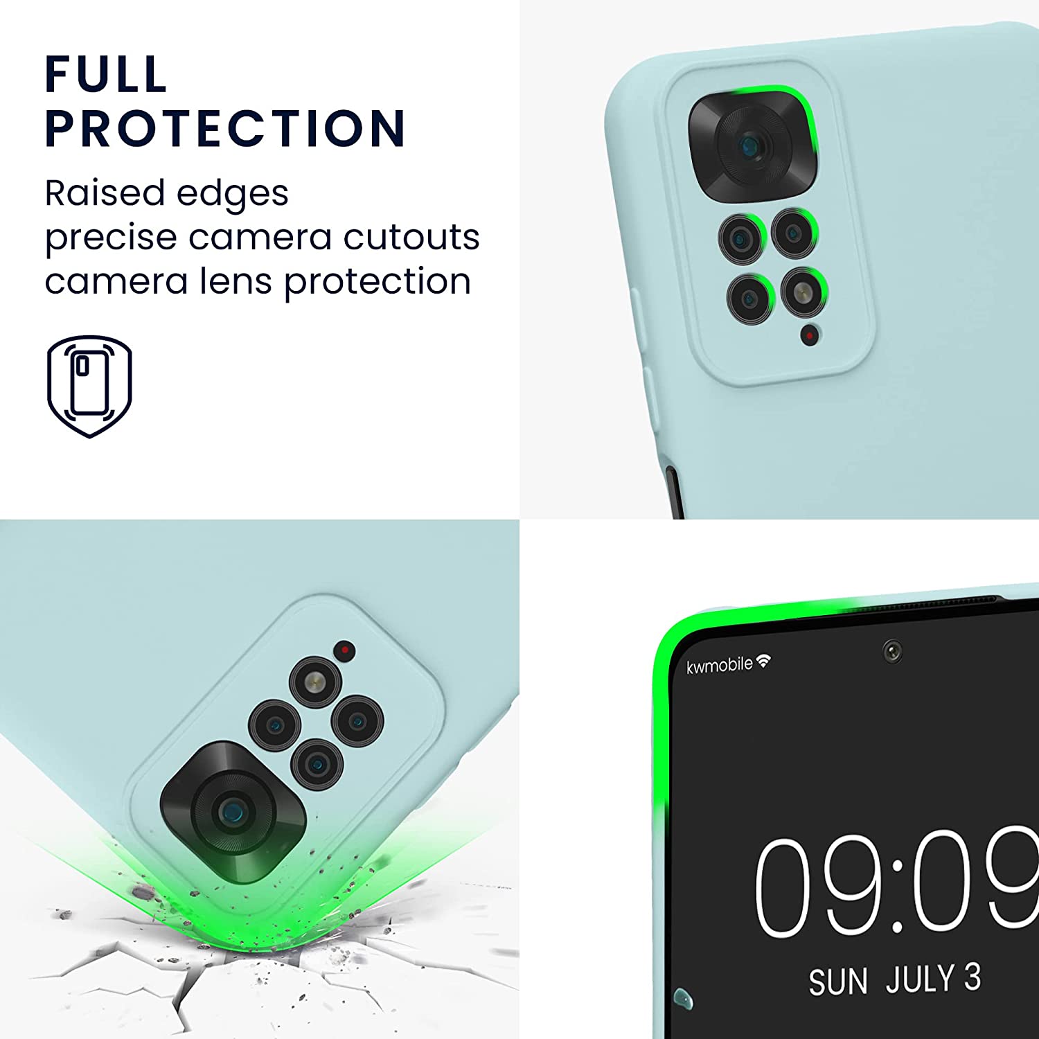 KW Xiaomi Redmi Note 11 / Redmi Note 11S Θήκη Σιλικόνης Rubber TPU - Mint - 57918.71