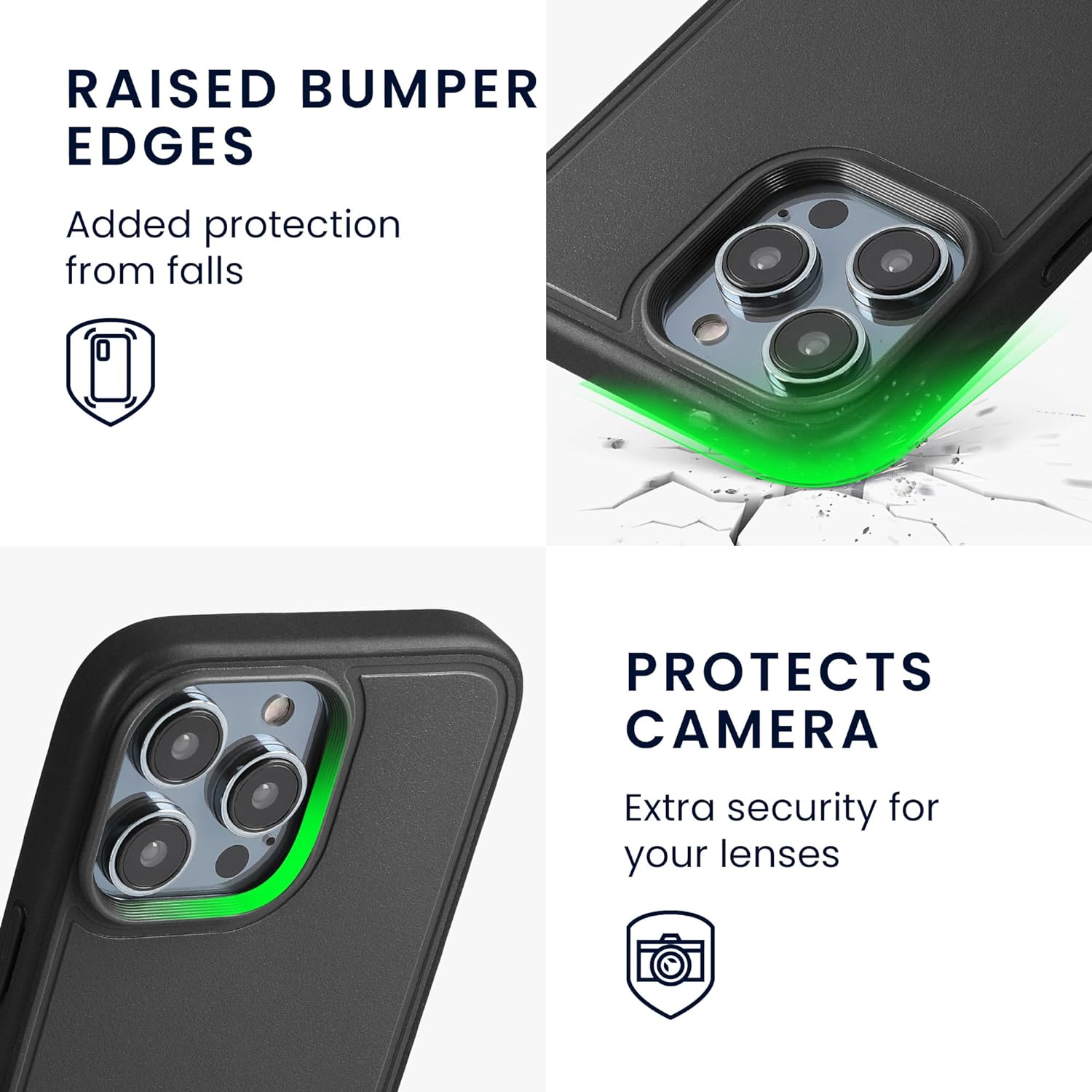 KW iPhone 15 Pro Σκληρή Θήκη με Πλαίσιο Σιλικόνης και Stand - Black - 62043.01