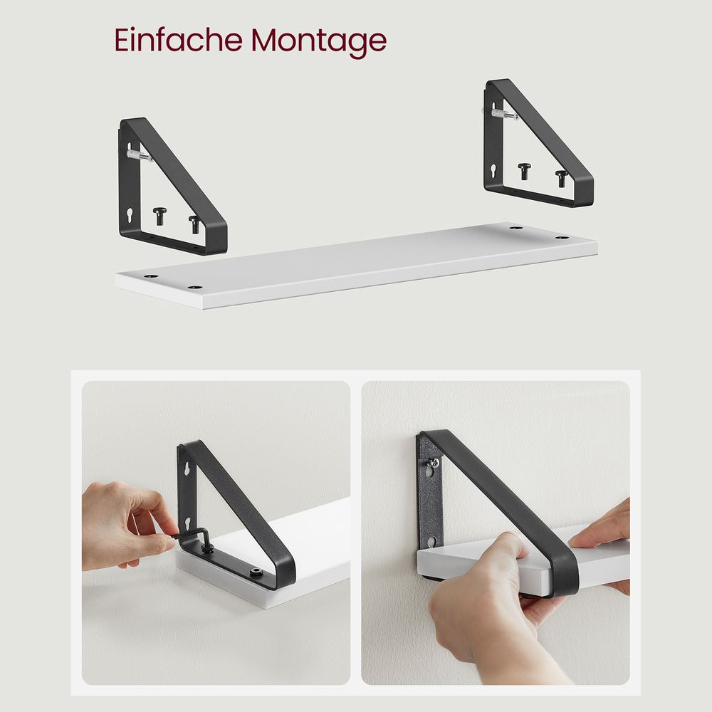 Vasagle Σετ με 3 Επιτοίχια Ράφια Διαφορετικού Μεγέθους - White / Black - LWS033B14