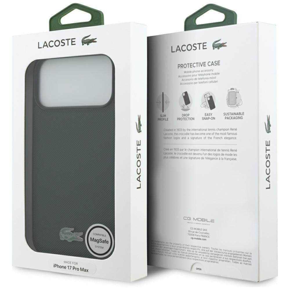 Lacoste iPhone 17 Pro Max - Petit Pique Lacquer Logo MagSafe - Σκληρή Θήκη με Πλαίσιο Σιλικόνης - Green