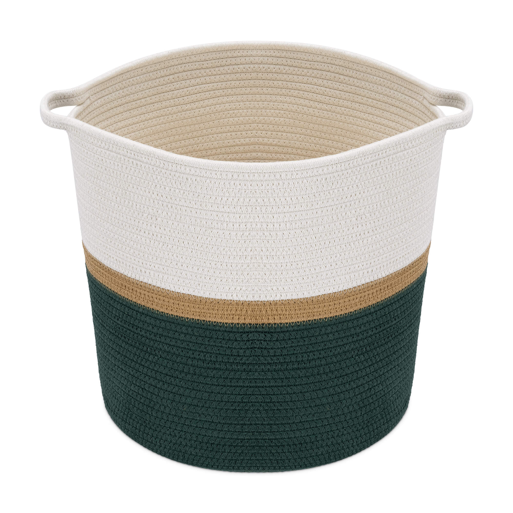 Navaris Βαμβακερό Καλάθι Αποθήκευσης - Dark Green / Natural / Cream - 55377.3.80