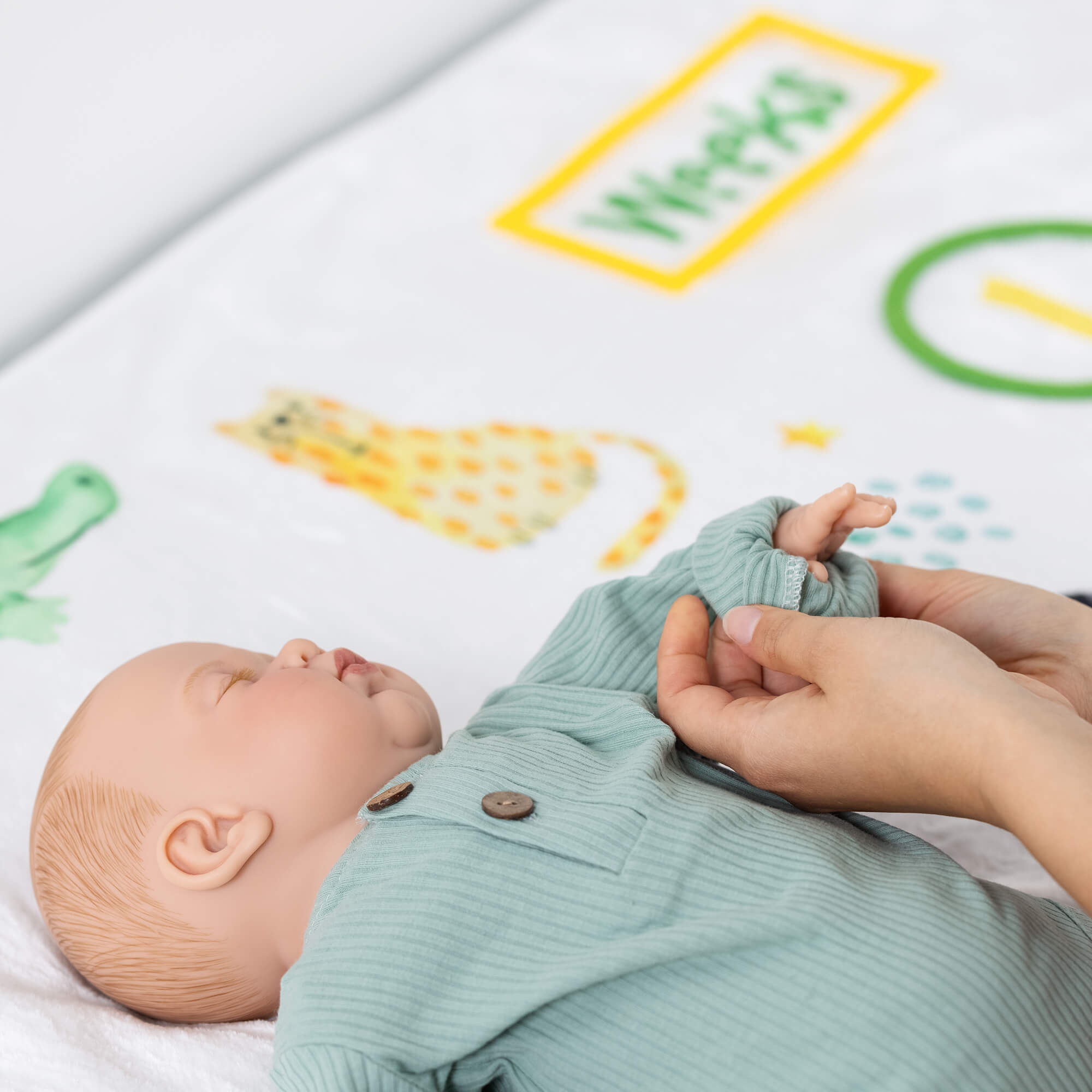 Navaris Βρεφική Κουβέρτα Ορόσημο - Design Animals - White / Multicolor - 54818.01