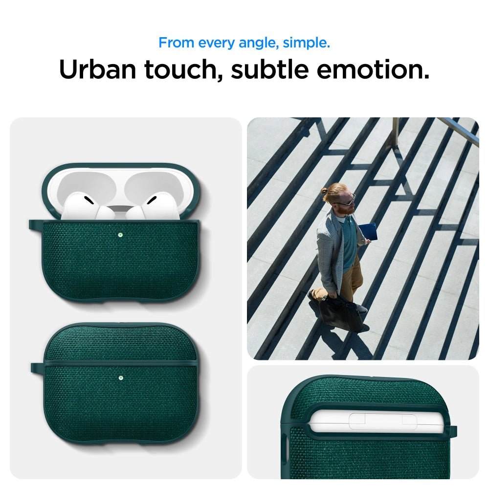 Spigen AirPods Pro 3 Θήκη από Σιλικόνη και Ύφασμα - Urban Fit - Midnight Green