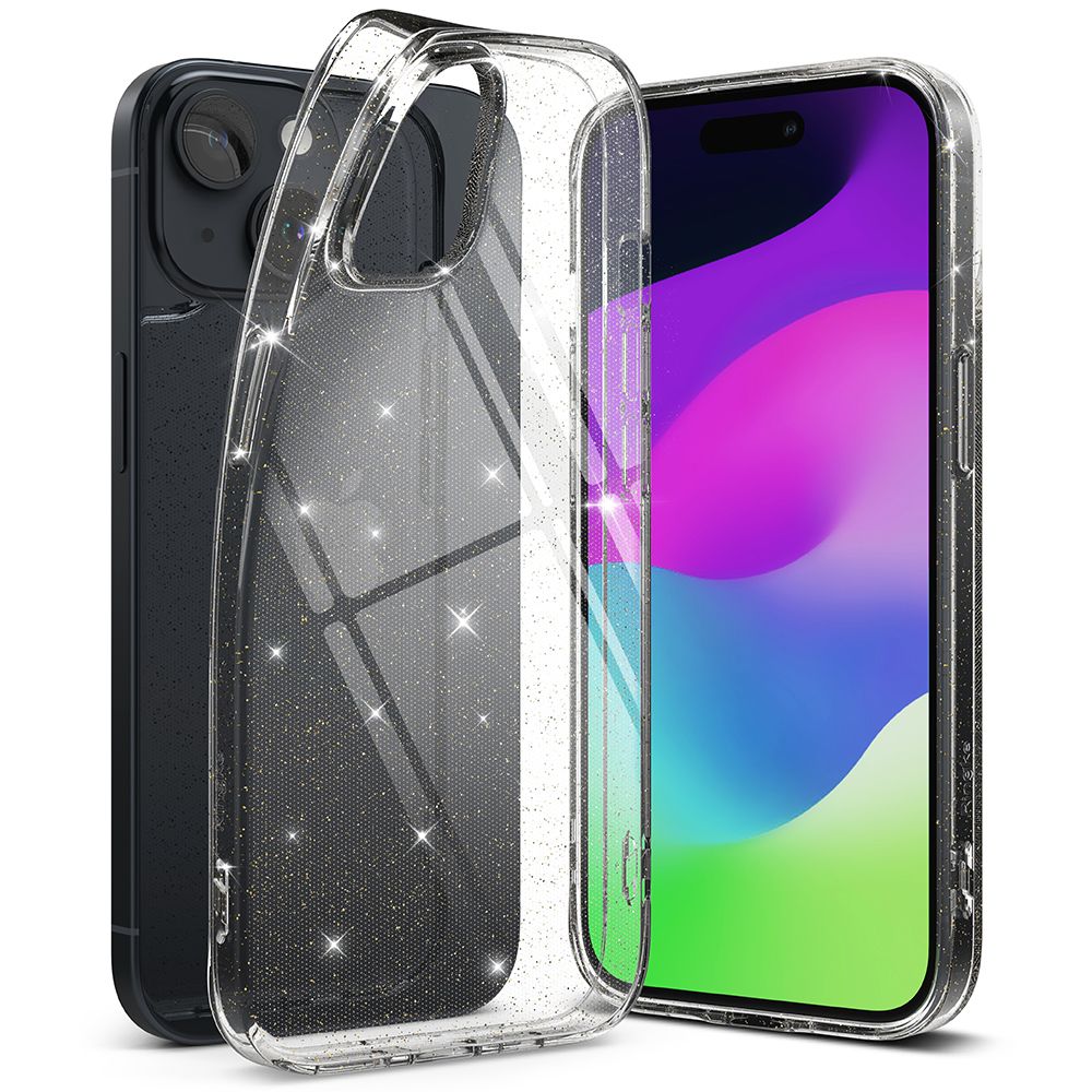 Ringke iPhone 15 Air Ultra Thin TPU Case Λεπτή Θήκη Σιλικόνης - Glitter - Διάφανη