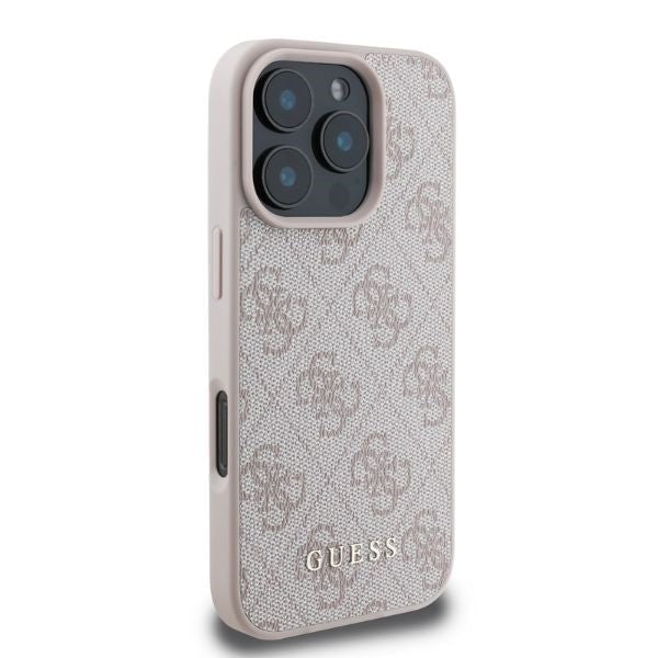 Guess iPhone 16 Pro Max - 4G Classic - Σκληρή Θήκη με Επένδυση Συνθετικού Δέρματος - Pink - GUHCP16XG4GFPI
