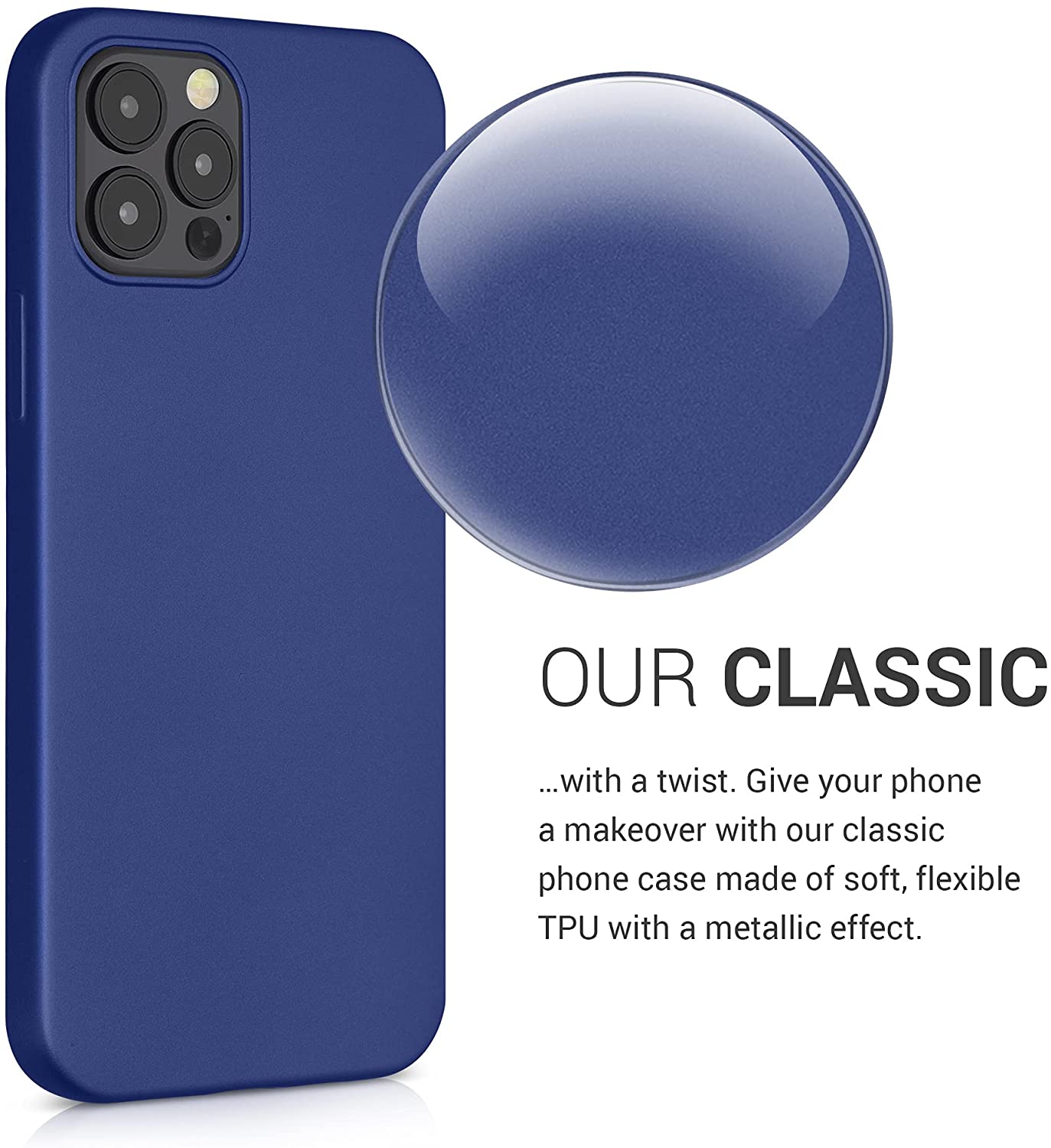 KW iPhone 12 / iPhone 12 Pro Θήκη Σιλικόνης TPU - Metallic Blue - 56114.64