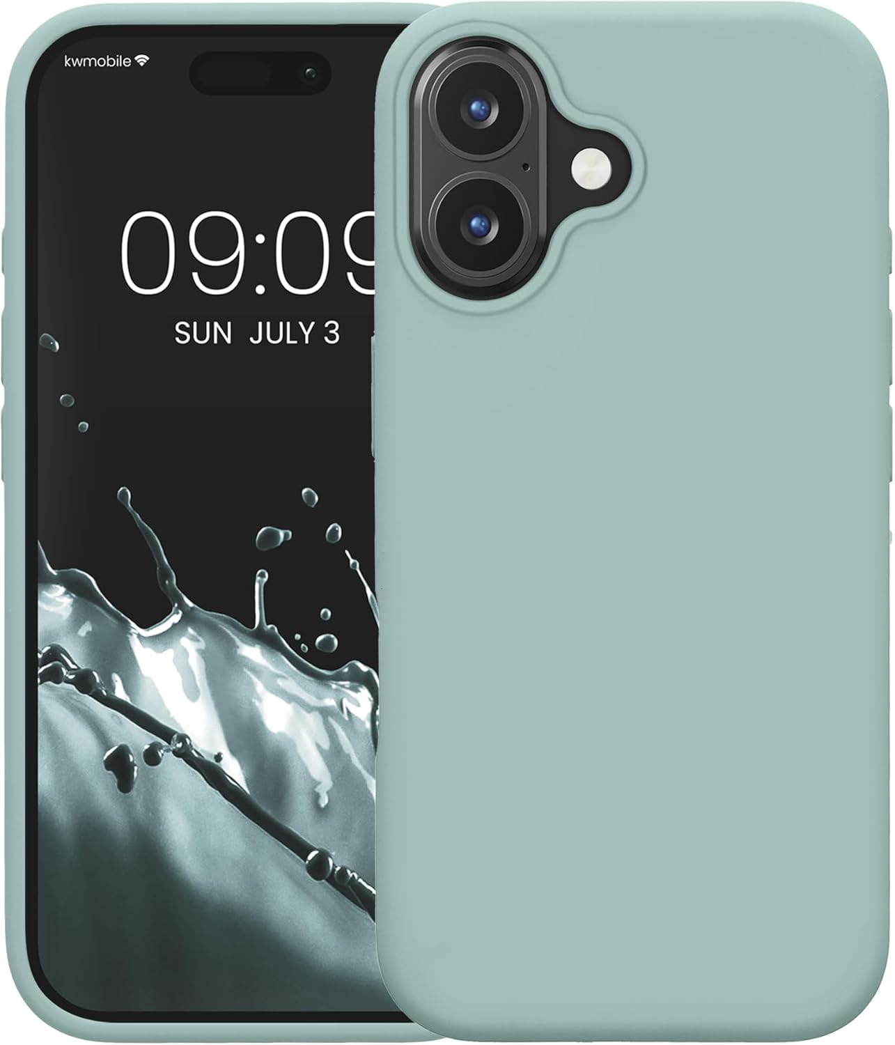 KW iPhone 16 Plus Θήκη Σιλικόνης Rubberized TPU - Mint Green