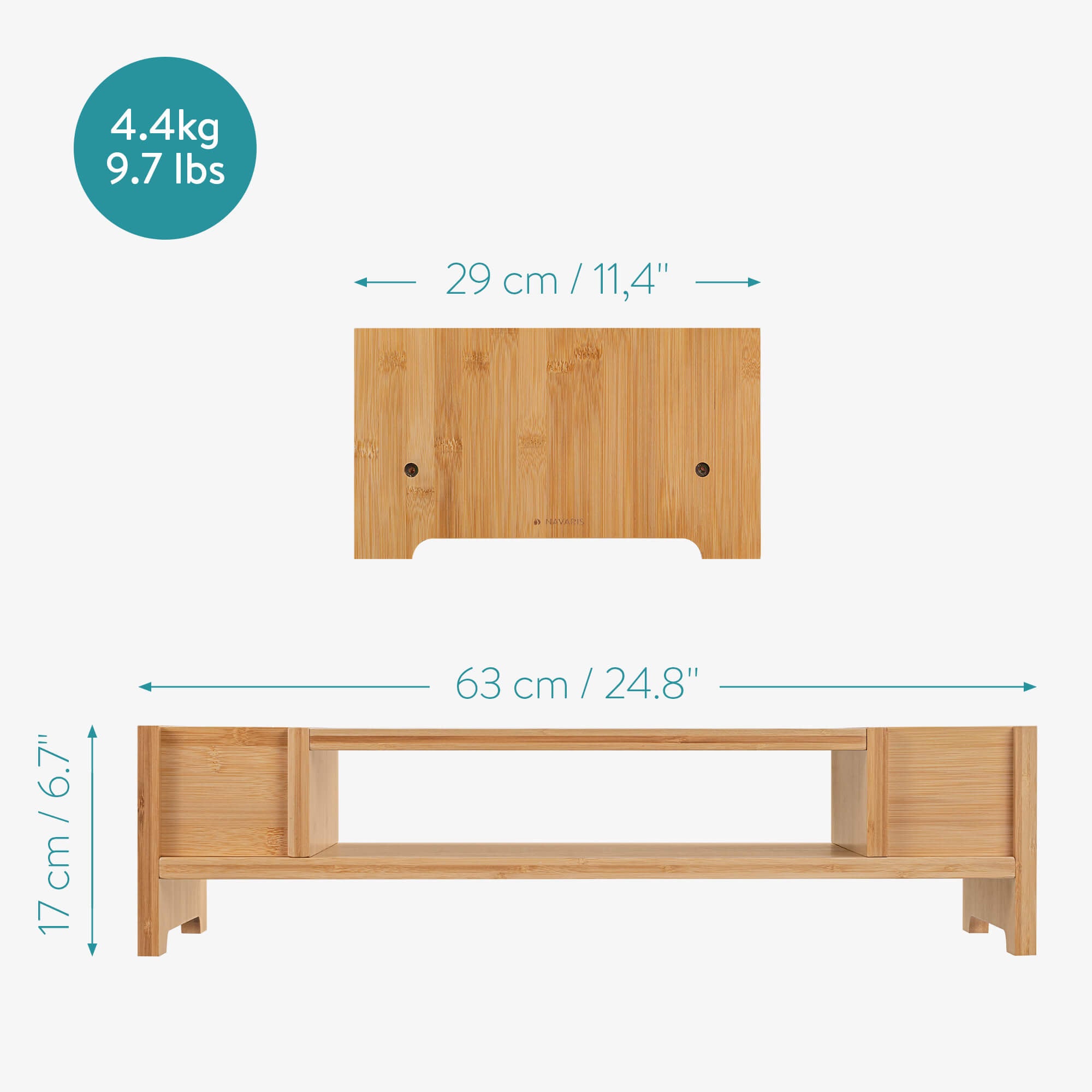 Navaris Βάση Στήριξης Οθόνης από Μπαμπού - Light Brown - 54160.24