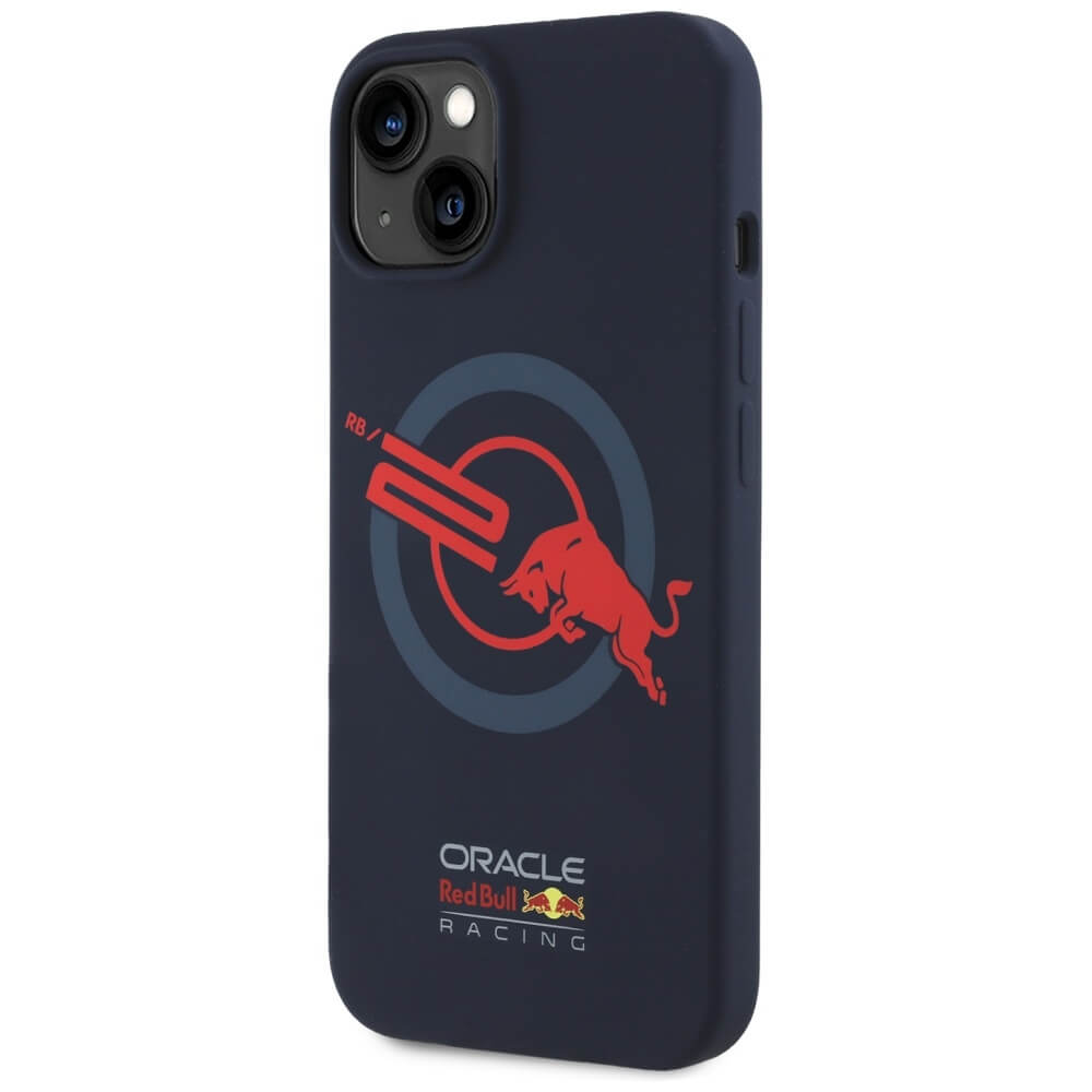 Red Bull iPhone 15 - HC Silicone ORBR20 Logo Red Lining - MagSafe Σκληρή Θήκη με Πλαίσιο Σιλικόνης - Navy Blue - RBHMP15S24SIOLVR