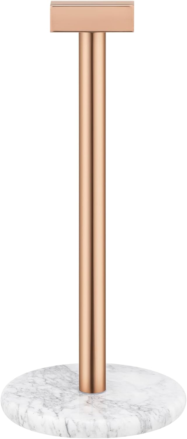 Navaris Βάση για Χαρτί Κουζίνας με Μαρμάρινη Βάση - Design Elegant - White / Bronze - 61942.01