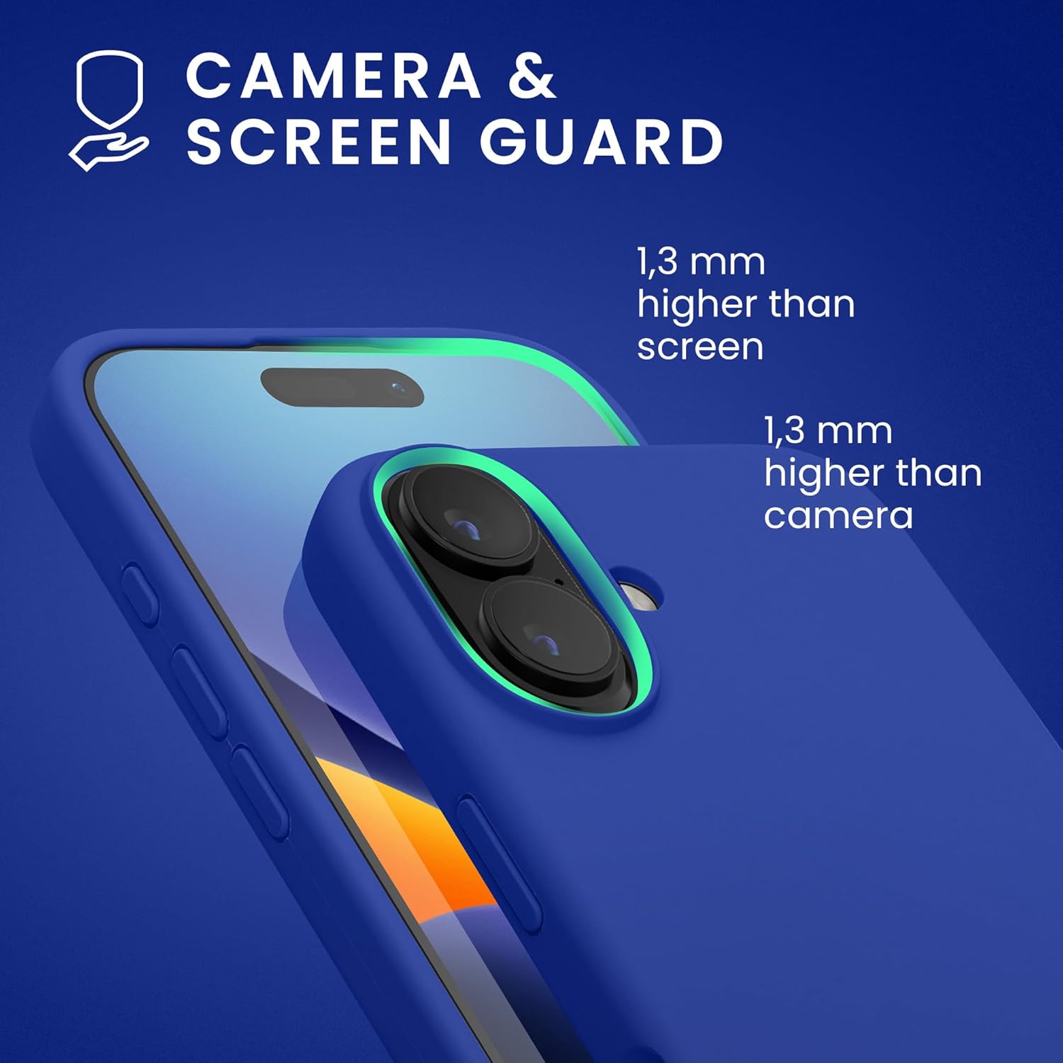 KW iPhone 16 Θήκη Σιλικόνης Rubberized TPU - Baltic Blue