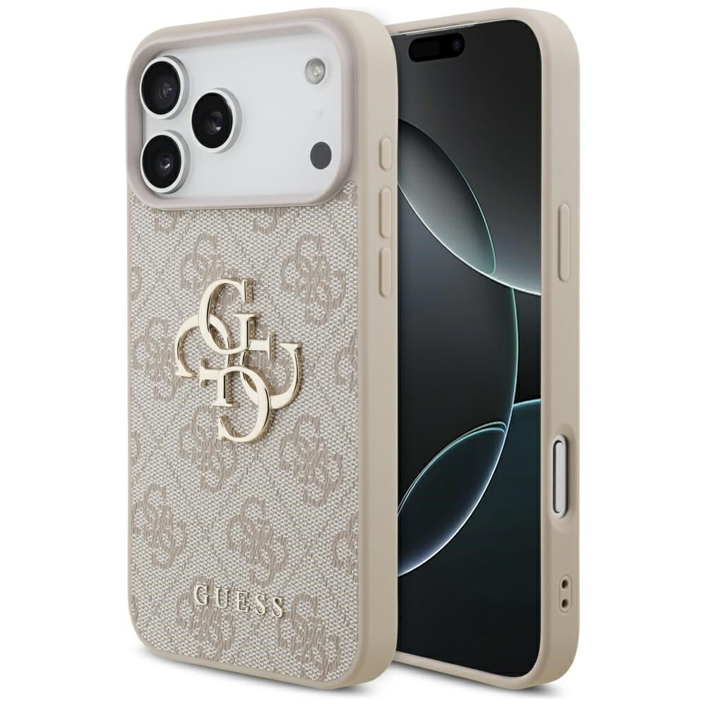 Guess iPhone 17 Pro Max - 4G Big Logo - Σκληρή Θήκη με Πλαίσιο Σιλικόνης και Επένδυση Συνθετικού Δέρματος - Pink - GUHCP17X4GMGPI