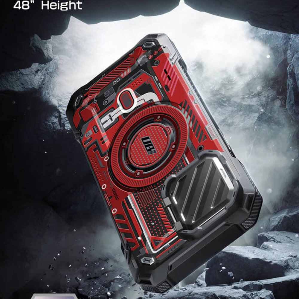 Supcase iPhone 15 Pro Max - Unicorn Beetle XT MagSafe - Σκληρή Θήκη με Προστασία Κάμερας / Stand - Red Circuit