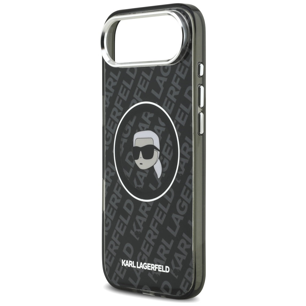 Karl Lagerfeld iPhone Air - IML Karl Head Logo MagSafe - Σκληρή Θήκη με Πλαίσιο Σιλικόνης - Black - KLHMP17MHMKBKHOK