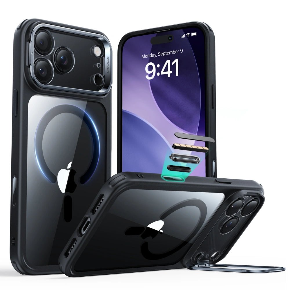 ESR iPhone 17 Pro - Classic Hybrid Kickstand MagSafe - Σκληρή Θήκη με Πλαίσιο Σιλικόνης και MagSafe - Διάφανη / Black