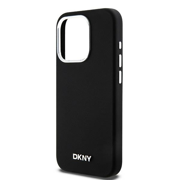 DKNY iPhone 15 Pro - Liquid Silicone Small Metal Logo - MagSafe Σκληρή Θήκη με Πλαίσιο Σιλικόνης - Black