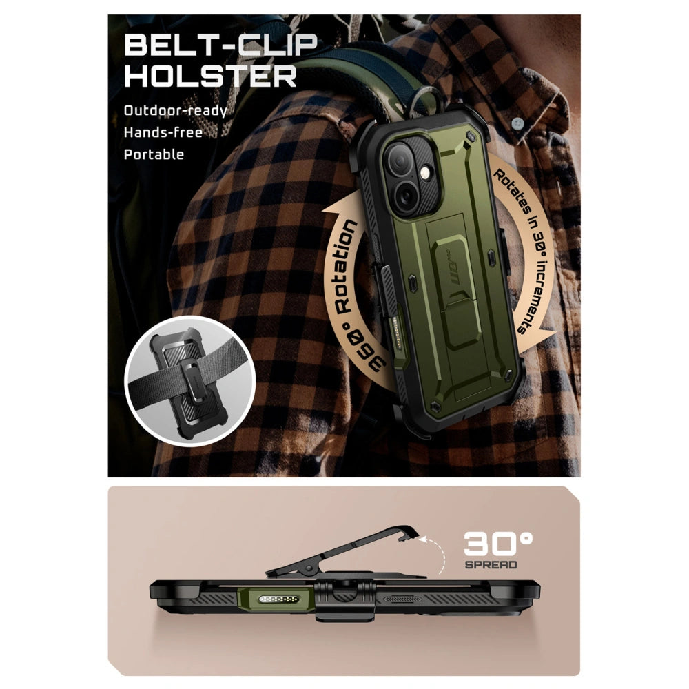 Supcase iPhone 17 - Unicorn Beetle Pro - Σκληρή Θήκη με Προστασία Οθόνης και Stand - Green