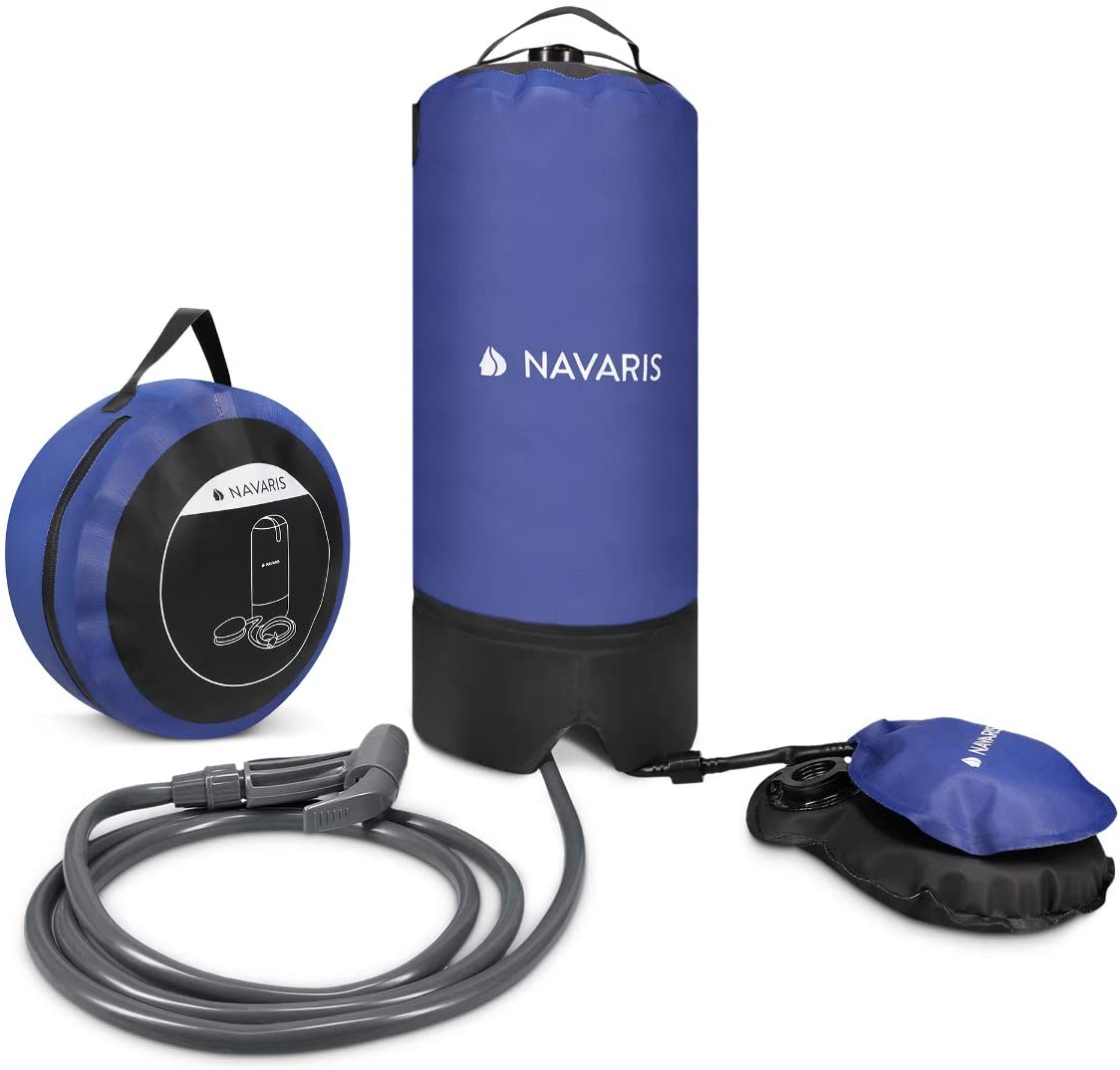 Navaris Φορητό Ηλιακό Ντους με Αντλία Ποδιού - 11L - Black - 50876.01.01