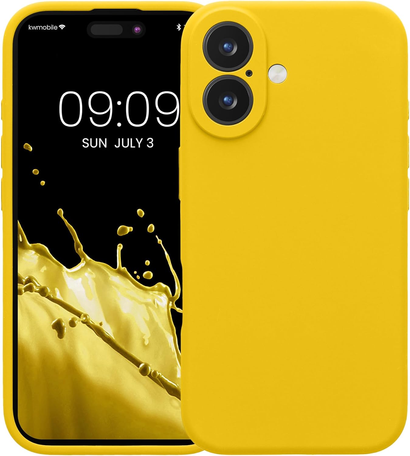 KW iPhone 16 Θήκη Σιλικόνης Rubberized TPU - Bright Yellow