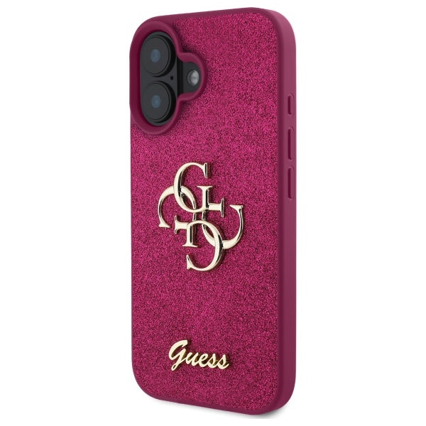 Guess iPhone 16 - Fixed Glitter Big 4G - Σκληρή Θήκη με Πλαίσιο Σιλικόνης - Purple - GUHCP16SHG4SGU