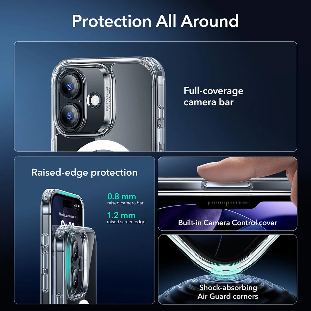 ESR iPhone 17 - Σετ με Classic Hybrid MagSafe Σκληρή Θήκη με Πλαίσιο Σιλικόνης και Αντιχαρακτικό Γυαλί Οθόνης - Διάφανη