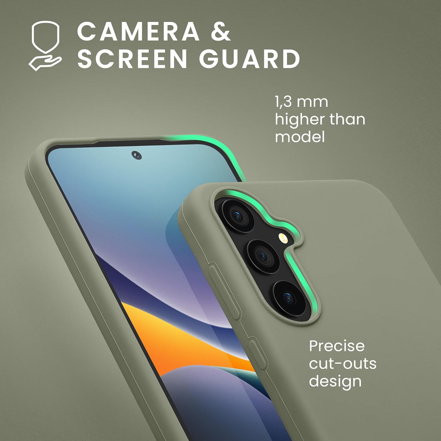 KW Samsung Galaxy A55 5G Θήκη Σιλικόνης Rubberized TPU - Grey Green