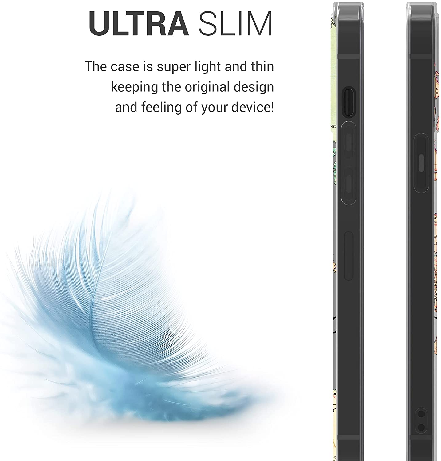 KW iPhone 13 Pro Max Θήκη Σιλικόνης TPU Design Travel - Διάφανη / Black / Multicolor - 55974.01