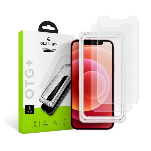 Glastify iPhone 12 / iPhone 12 Pro OTG+ 0.28mm 2.5D 9H Tempered Glass Αντιχαρακτικό Γυαλί Οθόνης - 2 Τεμάχια - Clear