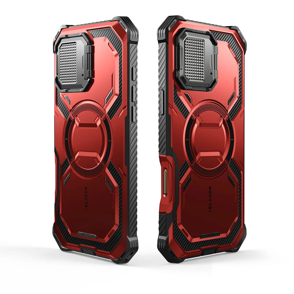 Supcase iPhone 16 Pro Max Armorbox MagSafe Σκληρή Θήκη με Προστασία Οθόνης και Κάλυμμα Κάμερας / Stand - Red