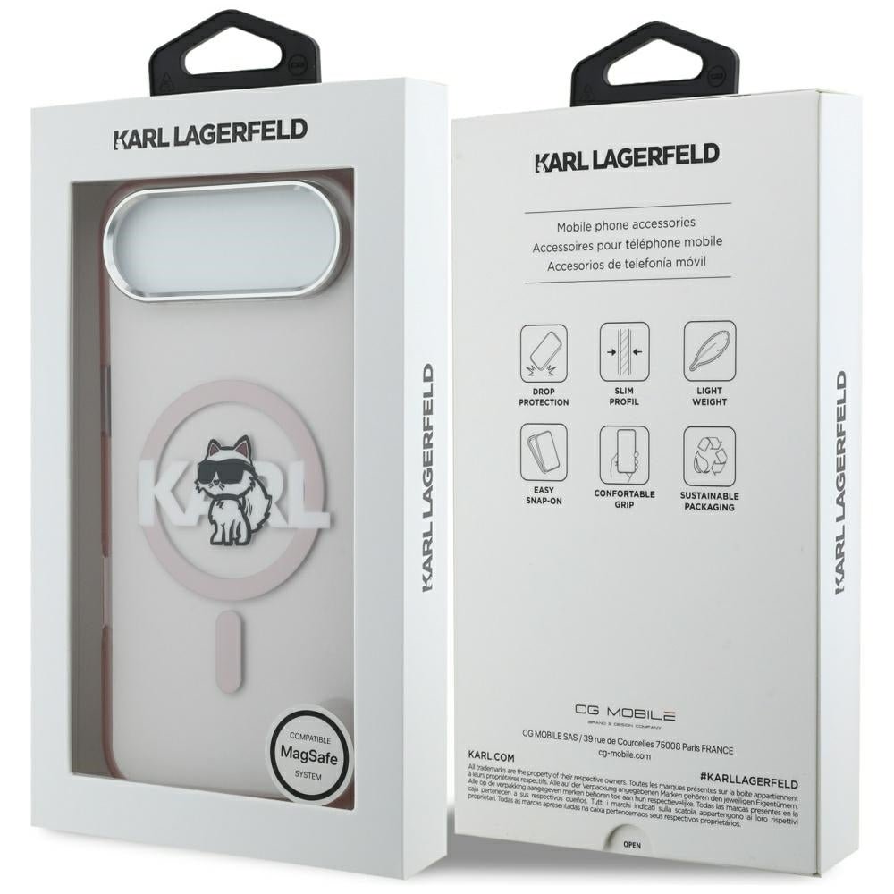 Karl Lagerfeld iPhone Air - IML Choupette Sketch Logo MagSafe - Σκληρή Θήκη με Πλαίσιο Σιλικόνης - Pink - KLHMP17MHGCHGKBP