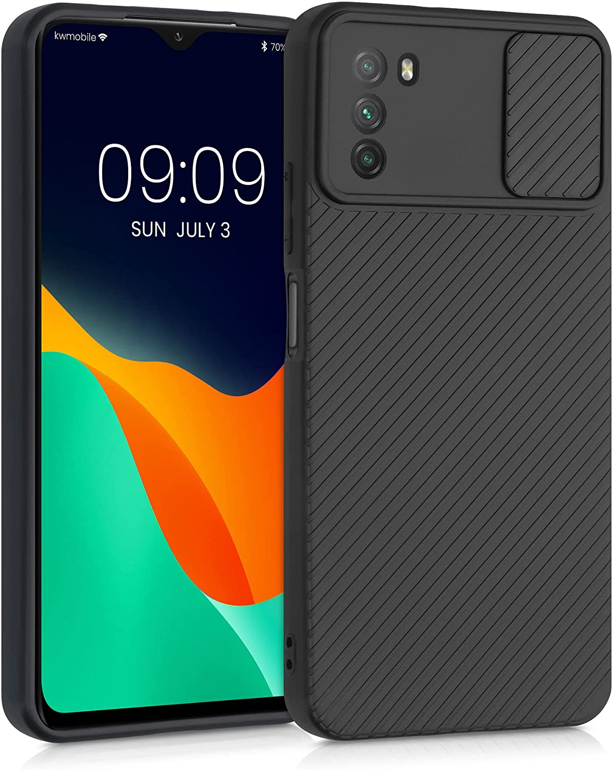 KW Xiaomi Poco M3 Θήκη Σιλικόνης με Κάλυμμα για την Κάμερα - Black - 56366.01