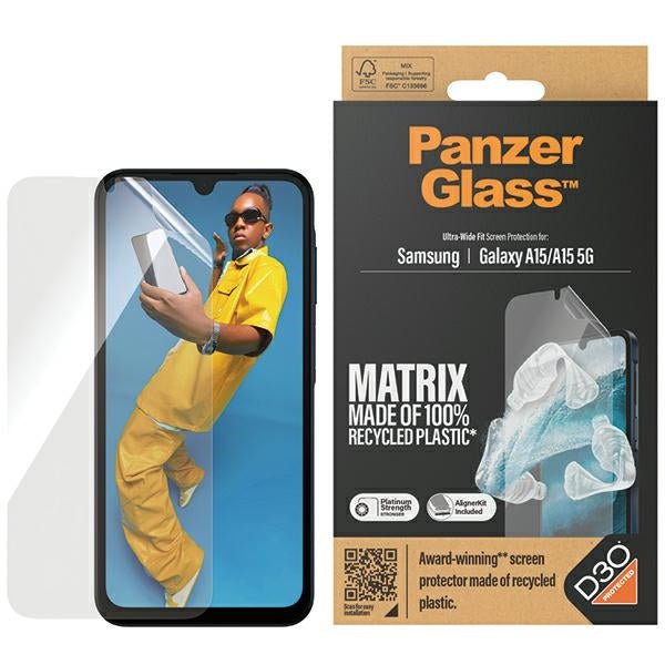 PanzerGlass Samsung Galaxy A15 4G / A15 5G Ultra - Wide Fit Matrix D3O Easy Aligner Προστατευτική Mεμβράνη Οθόνης - Clear