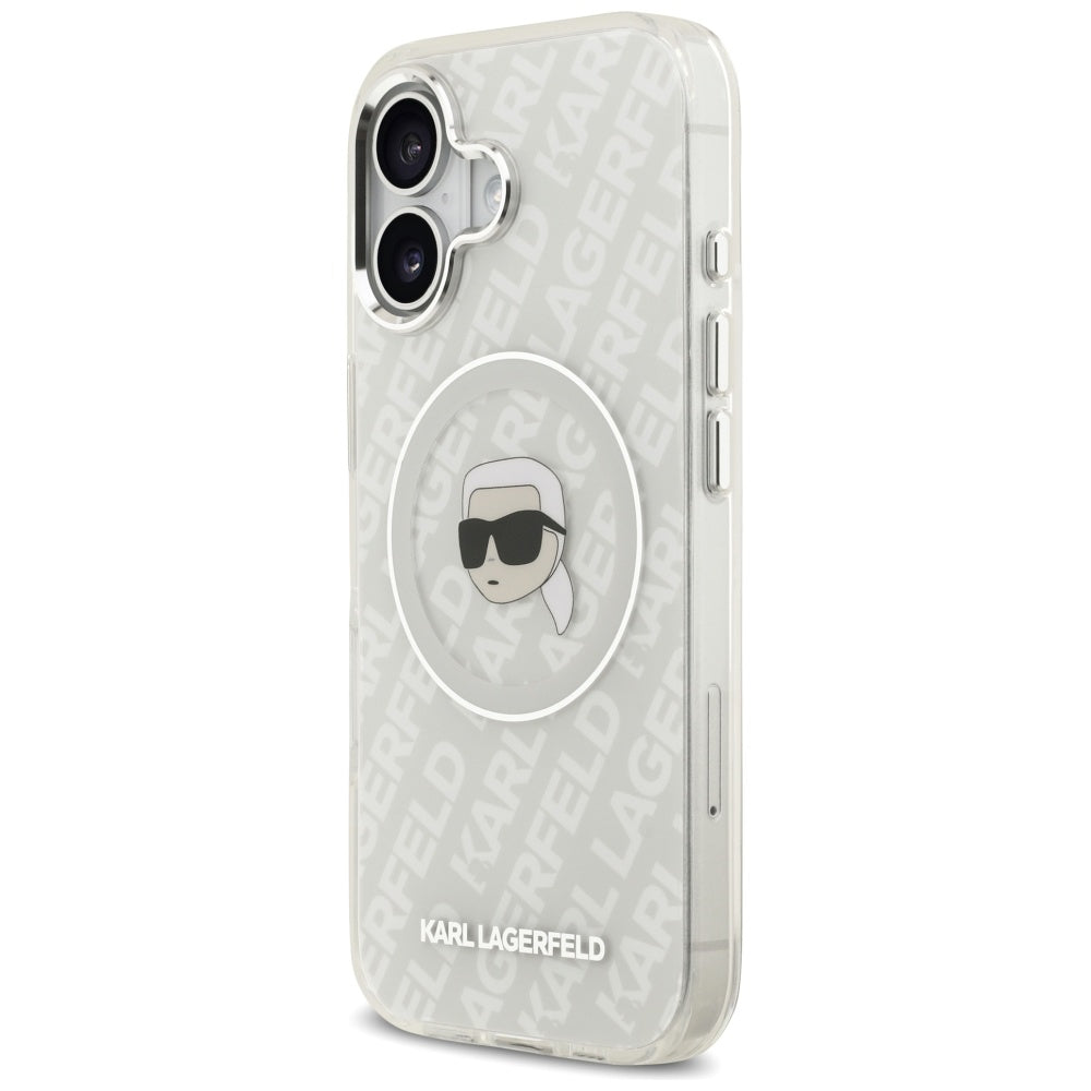 Karl Lagerfeld iPhone 17 - IML Karl Head Logo MagSafe - Σκληρή Θήκη με Πλαίσιο Σιλικόνης - Grey - KLHMP17SHMKBKHOG