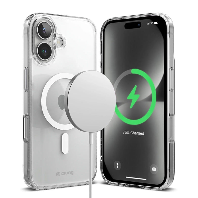 Crong iPhone 16 Plus Clear Mag Cover - Σκληρή Θήκη με Πλαίσιο Σιλικόνης και MagSafe - Clear