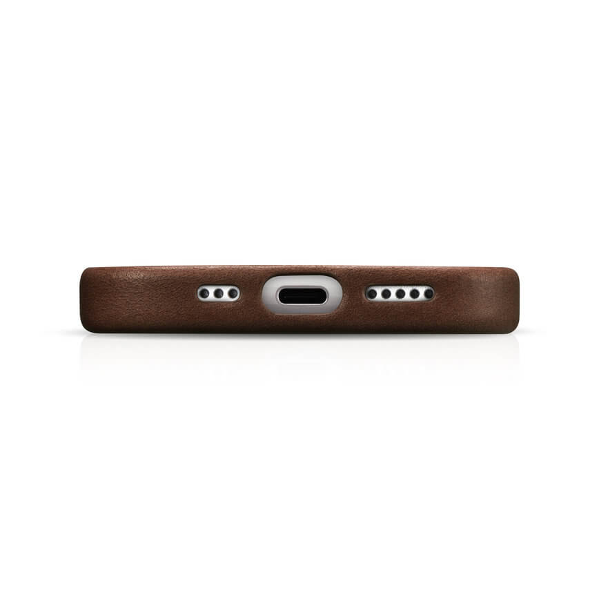 iCarer iPhone 15 Plus Leather Oil Wax Θήκη από Γνήσιο Δέρμα με MagSafe - Brown
