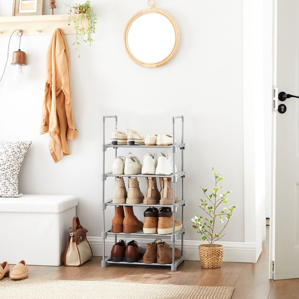 Songmics Μεταλλική Παπουτσοθήκη με 5 Ράφια - 45 x 30 x 89.5 cm - Grey - LSA005G02