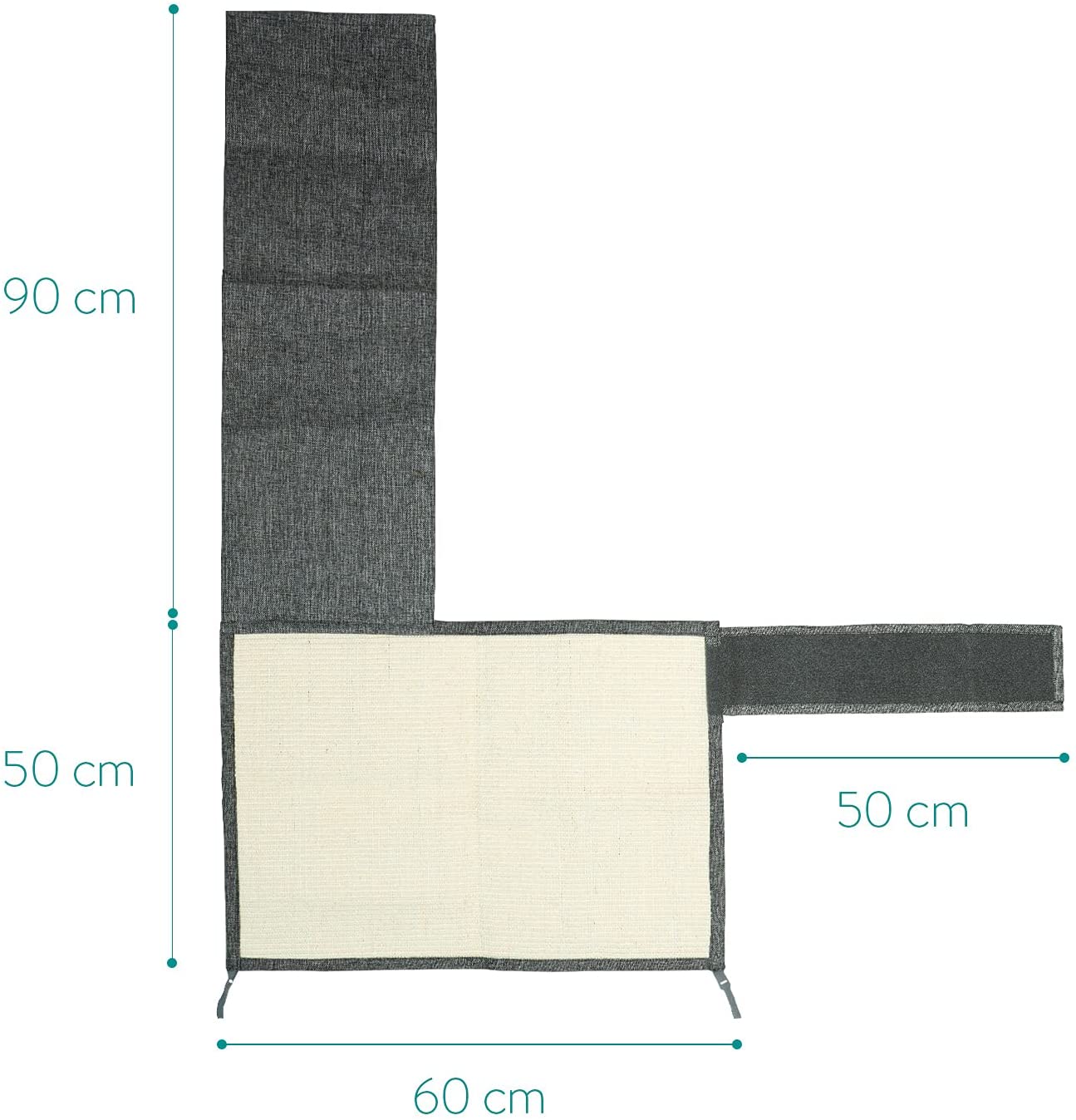 Navaris Scratch Carpet for Side of Sofa Προστατευτικό Καναπέ από Γρατζουνιές Γάτας - Δεξιά Πλευρά - 50 x 70 cm - Dark Grey - 47363.01