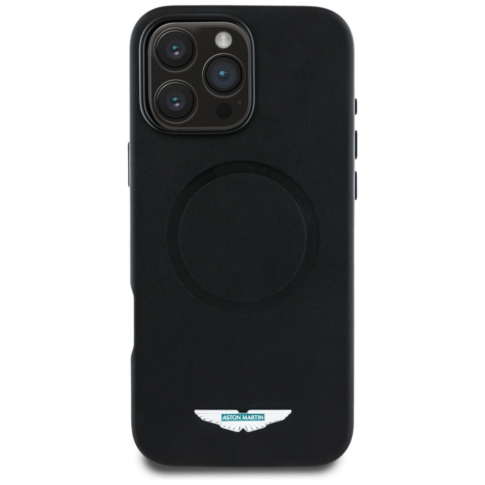 Aston Martin iPhone 16 Pro - HC FW Logo - MagSafe Σκληρή Θήκη με Πλαίσιο Σιλικόνης - Black
