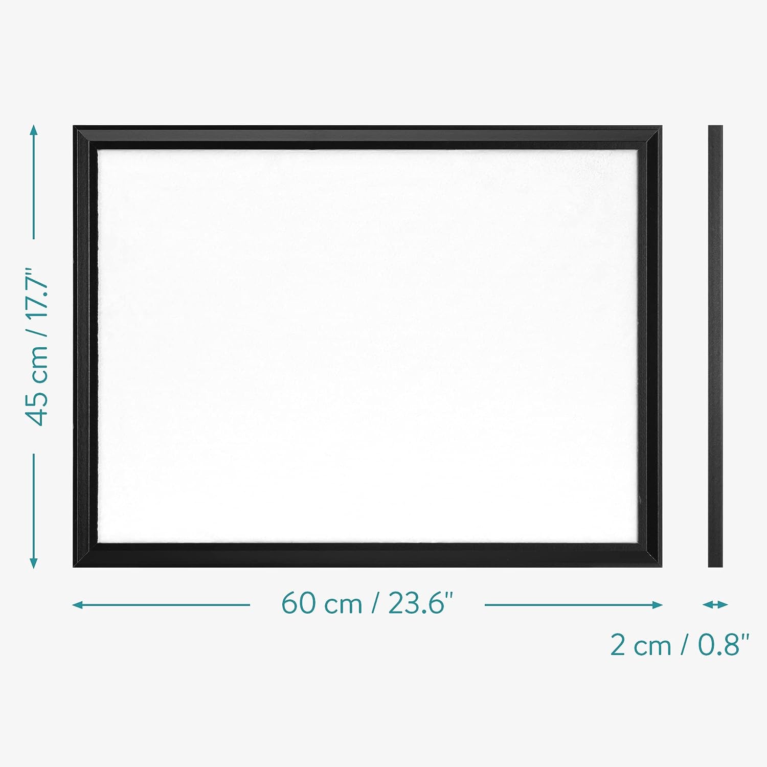 Navaris Πίνακας Ανακοινώσεων από Λούτρινο Ύφασμα με Ξύλινο Πλαίσιο - 60 x 45 cm - Black / White - 55215.03