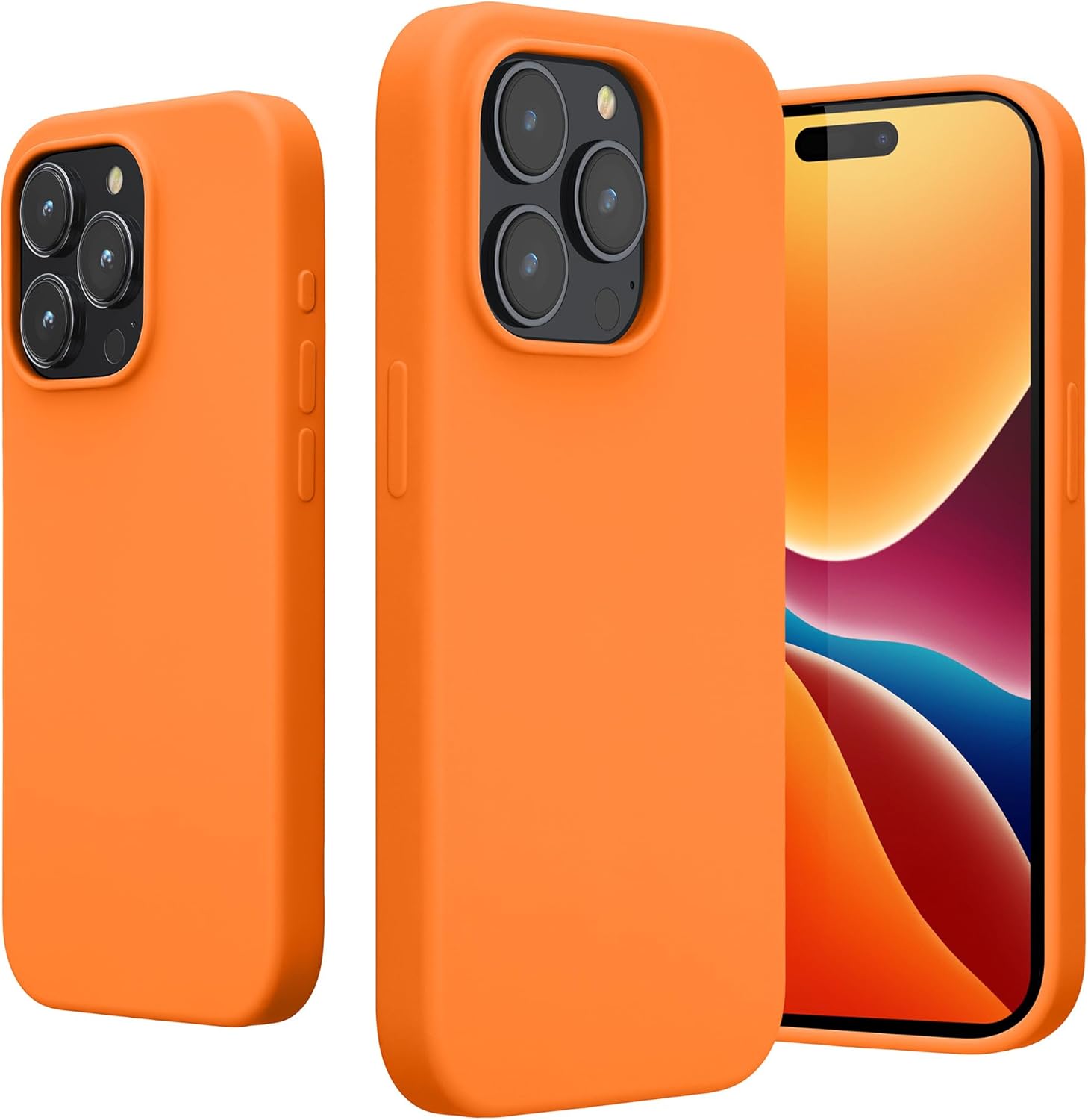 KW iPhone 15 Pro Θήκη Σιλικόνης Rubberized TPU - Fruity Orange