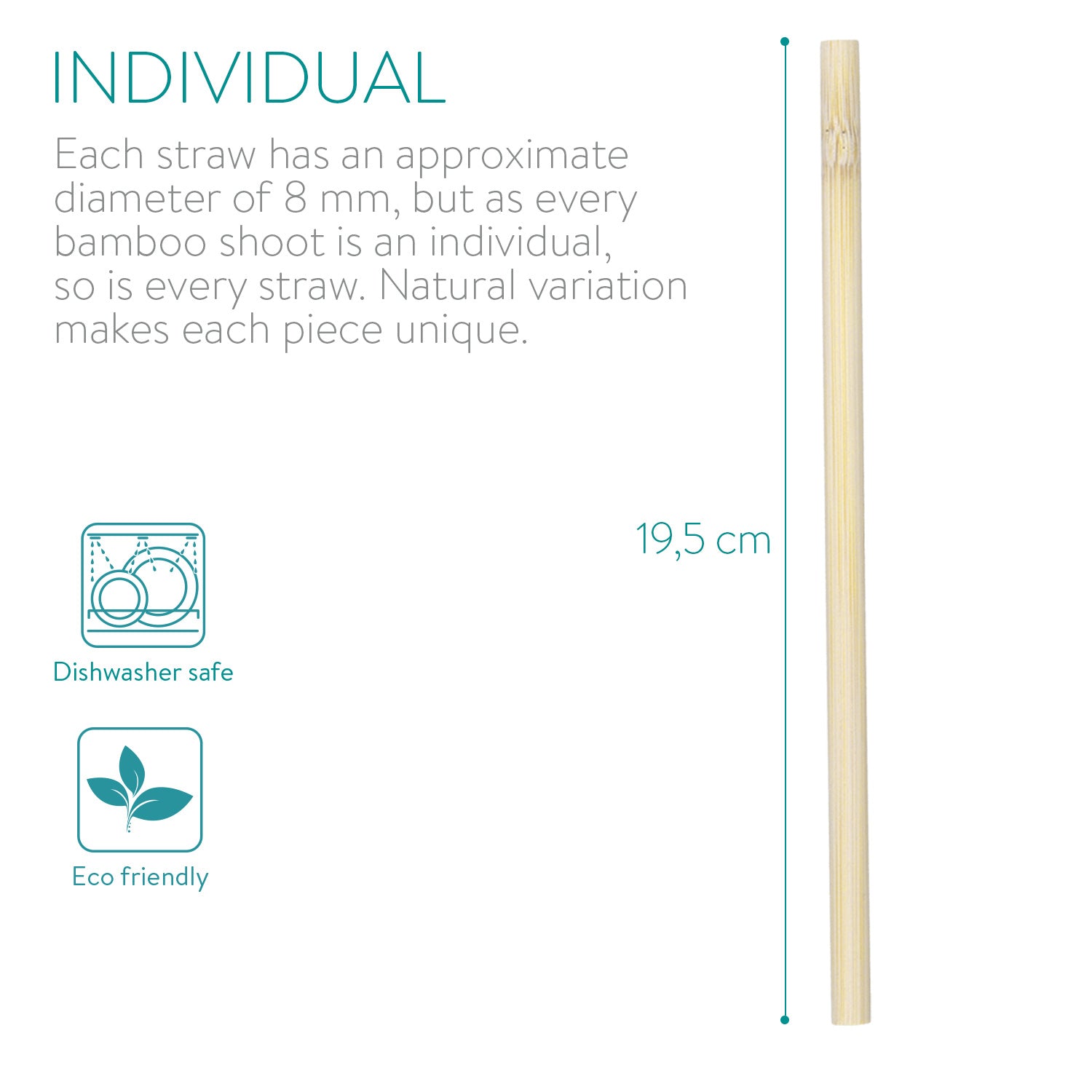 Navaris Σετ με 14 Καλαμάκια από Μπαμπού με Βούρτσα Καθαρισμού και Θήκη - 47601.14.020