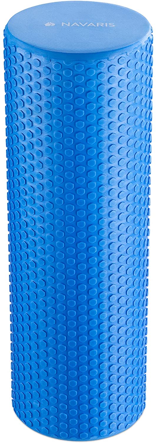 Navaris EVA Foam Roller for Exercise, Pilates, Yoga, Stretching, Muscle Massage - Κύλινδρος Γυμναστικής - 45cm - Blue - 45381.04